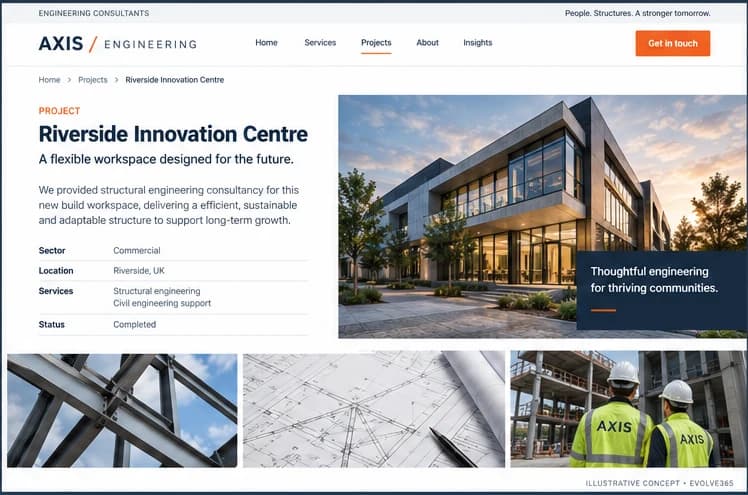 Project case study concept for a fictional engineering consultancy