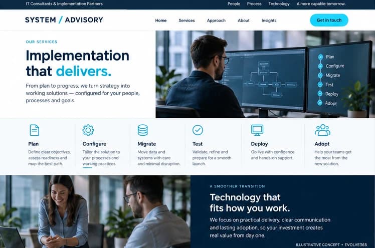 Service approach concept for a fictional IT consultancy